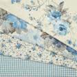Ткани хлопок смесовой - Декоративная ткань Цветы средние синие