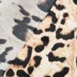 Тканини шовк - Атлас шовк стрейч леопард жовто-коричневий