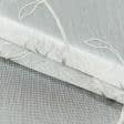 Тканини для дому - Тюль вишивка Квіти сірий, білий з фестоном