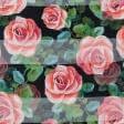 Тканини для суконь - Органза-атлас смужка троянди