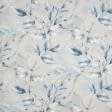 Ткани для римских штор - Декоративная ткань  СЕДРИК / CEDRIC листья,  голубой