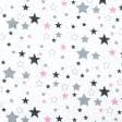 Ткани хлопок - Бязь набивная Голд  DW звезды розовый