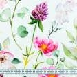 Ткани для покрывал - Декоративный нубук Петек  БАСКИЛИ/  BASKILI цветы акварель