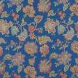Тканини портьєрні тканини - Жакард Спна  квіти/ SPINA фон синій