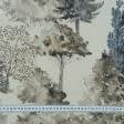 Ткани для декоративных подушек - Декоративная ткань Акварель деревья серый