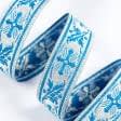 Тканини фурнітура для дома - Тесьма окант. церковна марія срібно блакитна