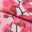 Ткани хлопок - Ткань полотенечная вафельная набивная орхидея