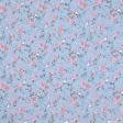 Ткани готовые изделия - Штора лонета Зорал  снегири голубой  135±3/270 см  (162947)