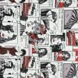 Тканини бавовняні сумішеві - Декоративна тканина лонета Комікс сірий