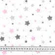 Ткани для детского постельного белья - Ситец-67 ТКЧ звезды серо-розовые