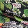 Тканини портьєрні тканини - Декоративна тканина Сад Едему фон чорний
