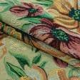 Ткани для декоративных подушек - Гобелен   цветные пионы  фон желтый