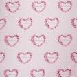 Ткани для постельного белья - Бязь набивная RАNFORCE LUX сердца розовый