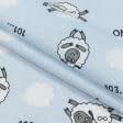 Тканини для дитячої постільної білизни - Бязь набивна ТКЧ  баранці сіро-блакитний
