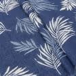 Тканини для безкаркасних крісел - Гобелен листя папороті ,синій