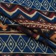 Ткани для декоративных подушек - Гобелен  орнамент-125 синий,черный,бордо,оранж