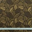 Тканини для перетяжки меблів - Декор-гобелен листя старе золото,коричневий