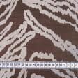 Тканини віскоза, полівіскоза - Платтяний атлас Каліте  принт зебра бежевий/коричневий