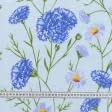 Ткани для постельного белья - Бязь набивная ГОЛД DW  полевые цветы голубой