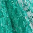 Ткани для платьев - Гипюр с люрексом светло-изумрудный