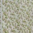 Ткани портьерные ткани - Декоративная ткань Камил / KAMIL цветы мелкие коричневый, серый, зеленый