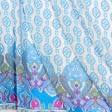 Тканини для дитячого одягу - Батист віскозний принт купон блакитний