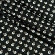 Тканини для суконь - Шовк штучний принт трикутники/кола на чорному