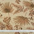 Тканини для чохлів на стільці - Гобелен гербарій листя коричневий