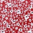 Тканини для одягу - Платтяна Гала білі квіти на червоному