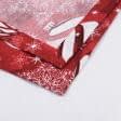 Ткани horeca - Раннер для сервировки стола  Новогодний/ Елочные игрушки фон красный  150х40  см  (173304)