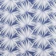 Тканини для суконь - Льон Сабіна біле листя на синьому