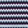 Ткани портьерные ткани - Жаккард Калелла зиг-заг фиолетовый, черный, белый