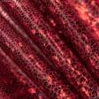 Тканини новорічні тканини - Трикотаж голограма луска червоний