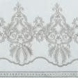 Тканини весільна тканина - Тюль мікросітка вишивка Вензель пісок (купон)