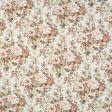 Тканини бавовняні сумішеві - Декоративна тканина панама Арезо квіти бежевий