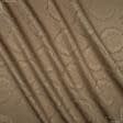 Тканини для римських штор - Портьєрна тканина Муту вензель колірскава з молоком