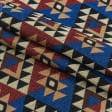 Ткани для рукоделия - Гобелен  Орнамент -123 цвет синий,бордо,черный,горчица
