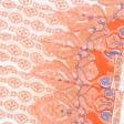 Тканини штапель - Батист віскозний принт купон помаранчевий