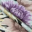 Ткани портьерные ткани - Жаккард-принт Жани цветы фиолет фон черный