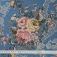 Тканини для декоративних подушок - Жаккард Анданте троянди синій