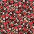 Ткани для пэчворка - Декоративная новогодняя ткань лонета Рождественник /LAZO  фон красный