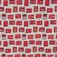 Ткани для декоративных подушек - Декоративная новогодняя ткань картинки зверюшки,красный