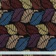 Тканини портьєрні тканини - Гобелен Кольорове листя фон чорний