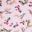 Тканини крепдешин - Крепдешин квіти на рожевому