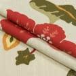Тканини портьєрні тканини - Декоративна тканина Камілла квіти червоні, фон крем