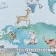 Тканини для дому - Декоративна тканина лонета Карта зоопарк бірюза