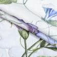 Ткани для юбок - Лен костюмный принт колокольчики сине-фиолетовый
