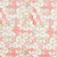 Ткани для перетяжки мебели - Декоративный велюр принт Геометрия персиковый, розовый, золото