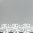 Ткани свадебная ткань - Тюль вышивка Анна  молочный с фестоном