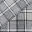 Ткани для декоративных подушек - Декоративная ткань Екос клетка серая